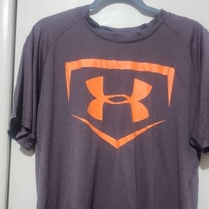 Under Armour Men's Gray and Orange Shirt